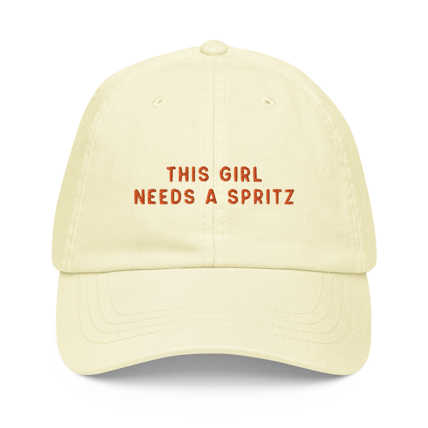 This Girl Needs a Spritz Embroidered Pastel Baseball Cap