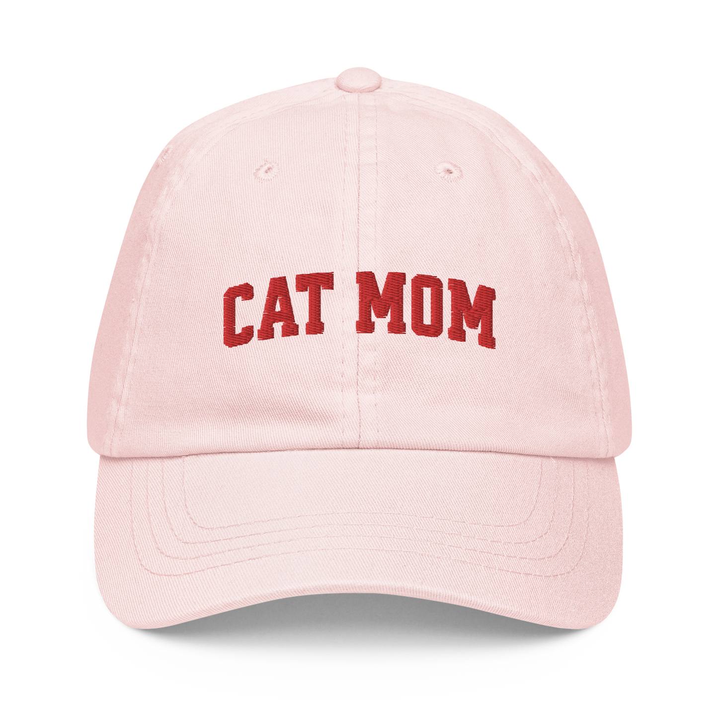 Cat Mom Embroidered Pastel Baseball Cap