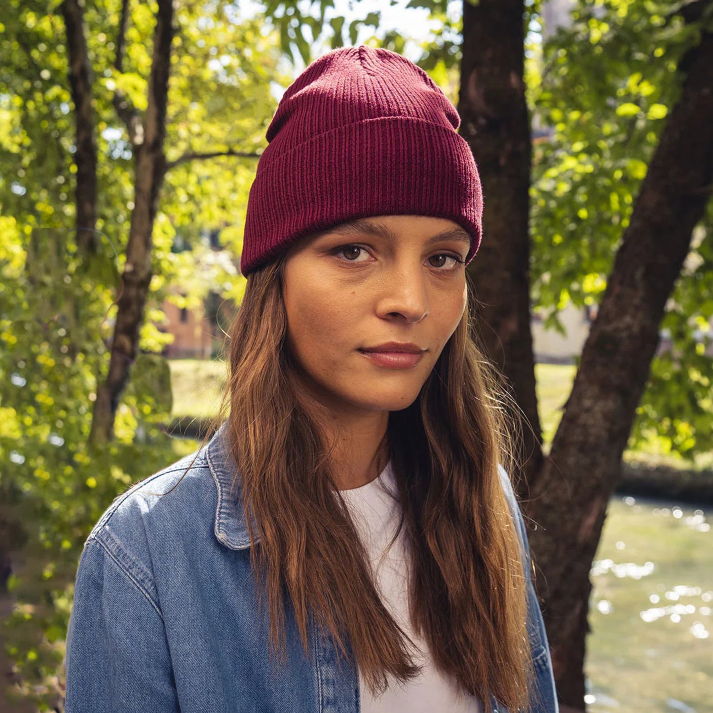 CUSTOM Text Embroidered Organic Ribbed Beanie