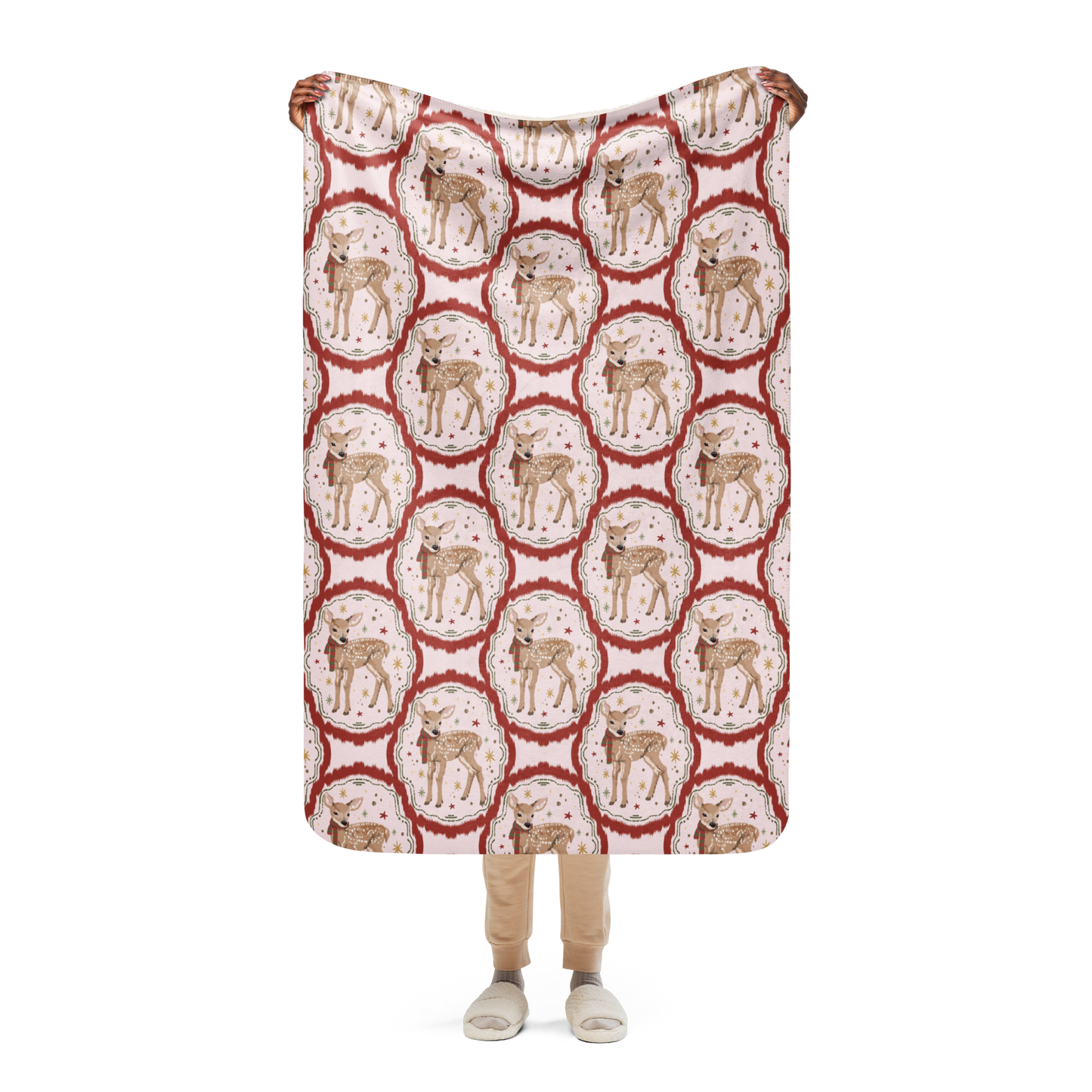 Oh Deer It's Christmas Sherpa Blanket