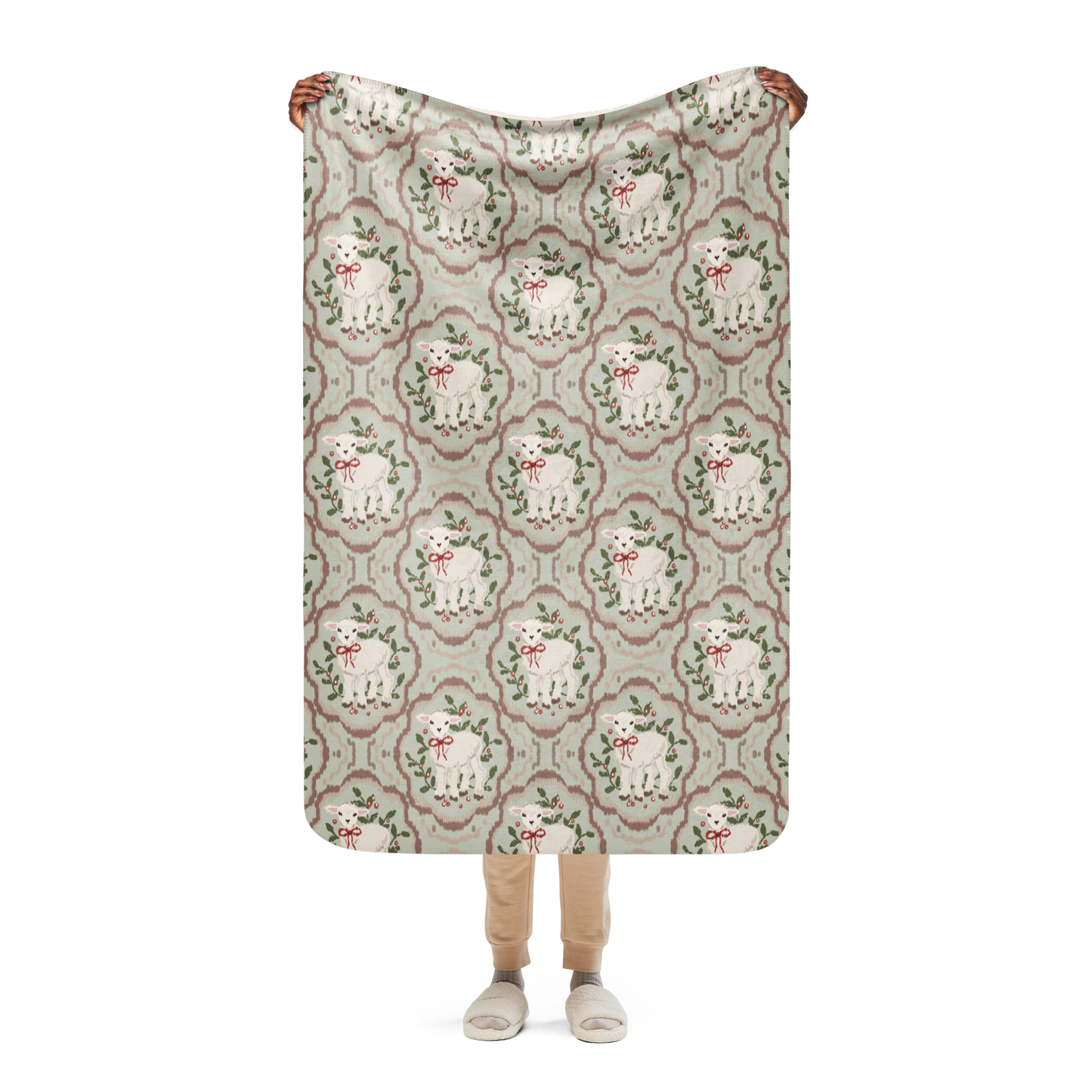 Christmas Lammy Sherpa Blanket
