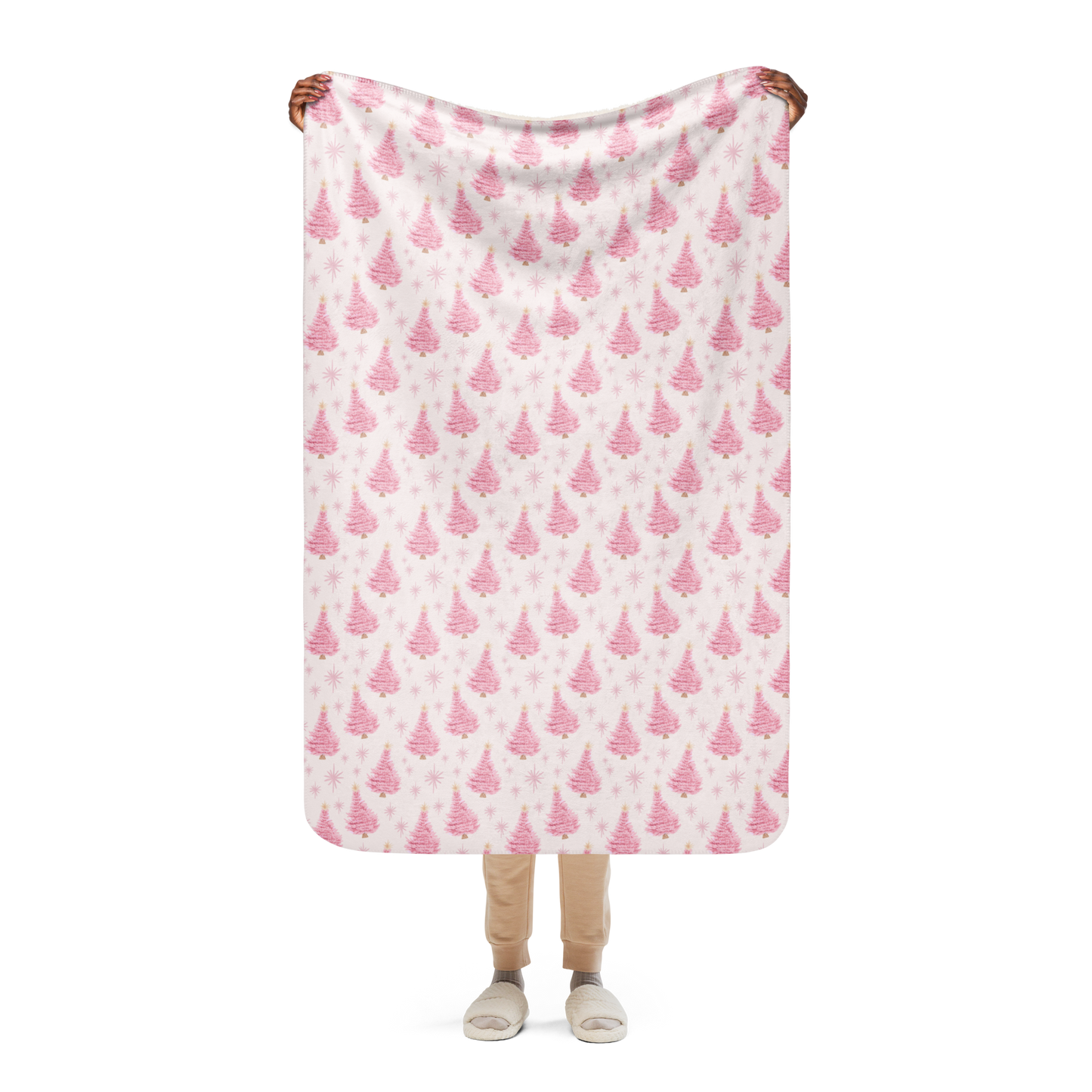 Pretty in Pine Christmas Sherpa Blanket