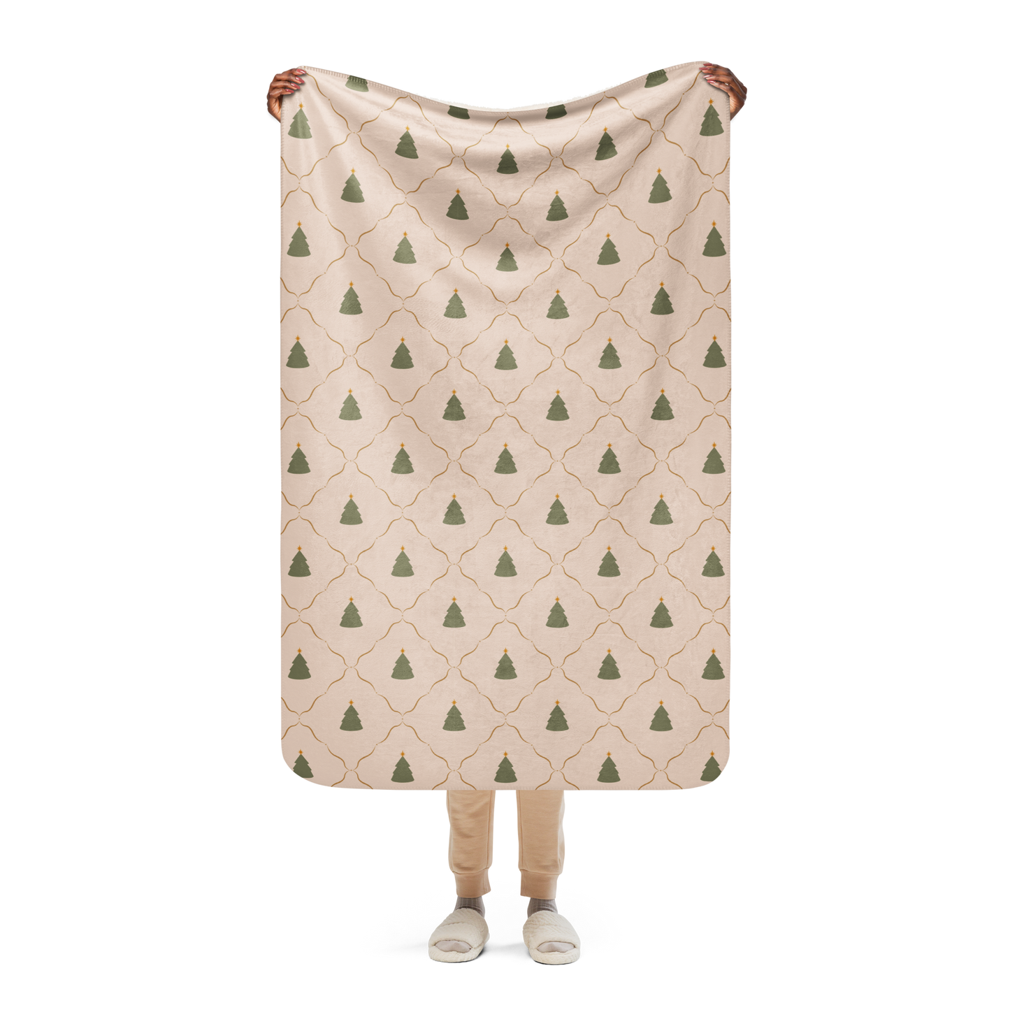 Twinkle Trees Christmas Sherpa Blanket