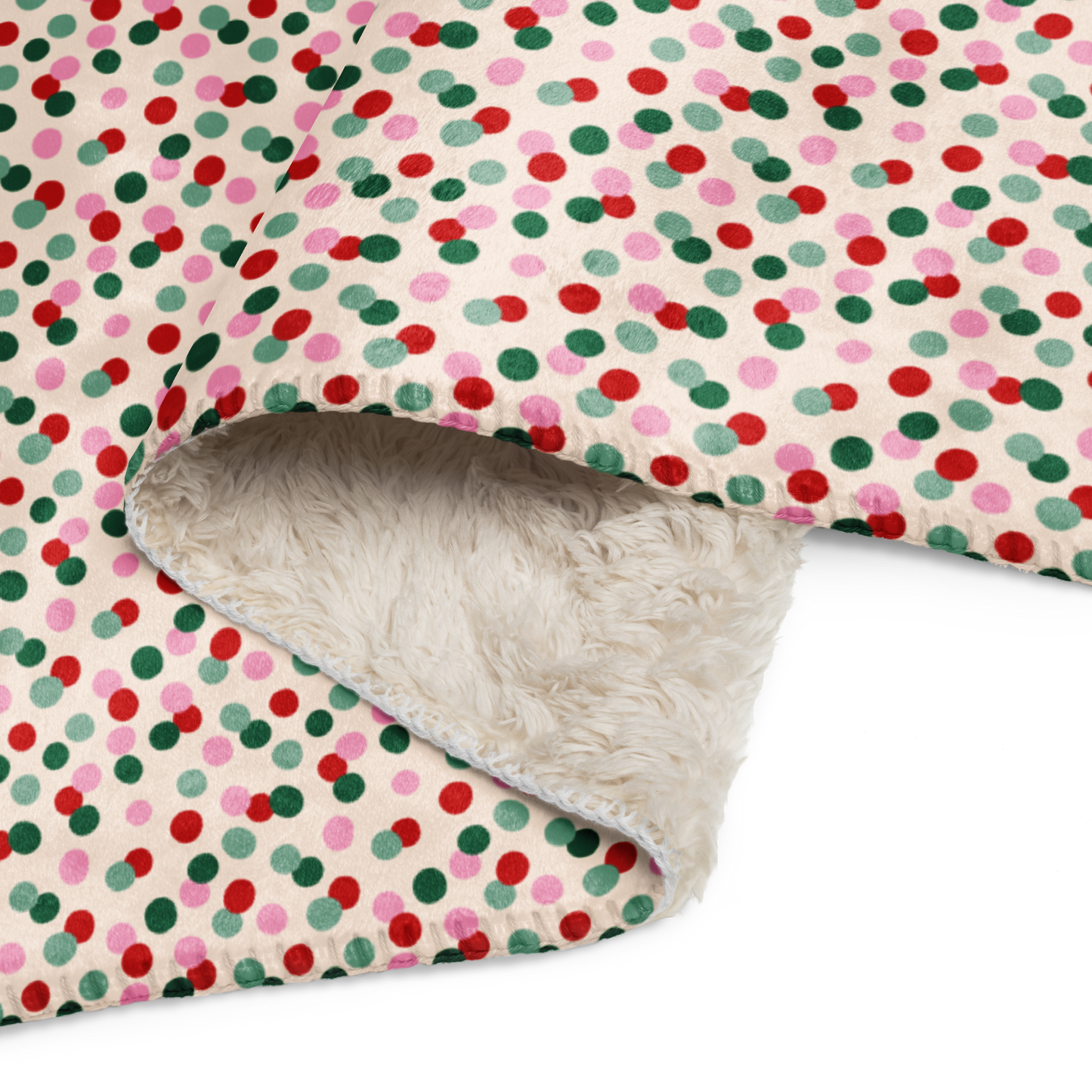 Holiday Polka Christmas Sherpa Blanket
