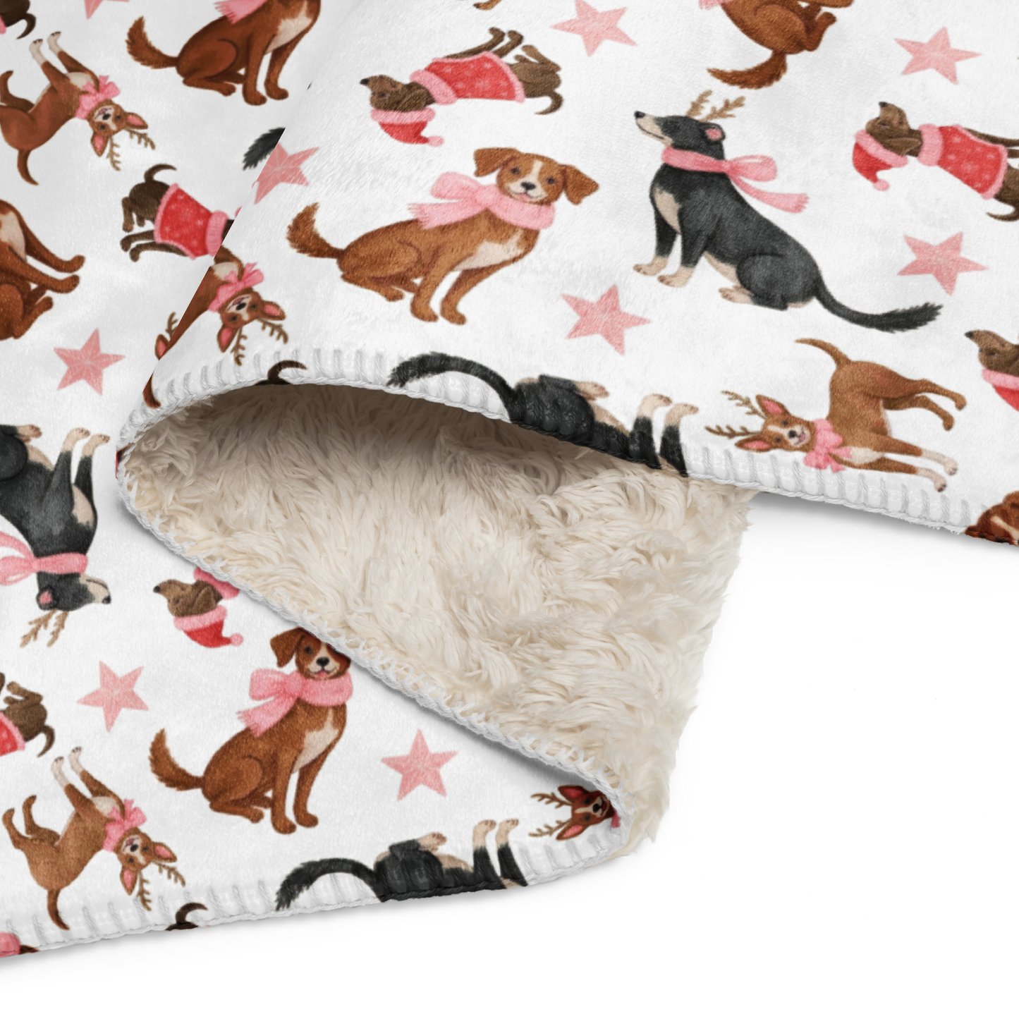 Dogs Love Christmas Too Sherpa Blanket