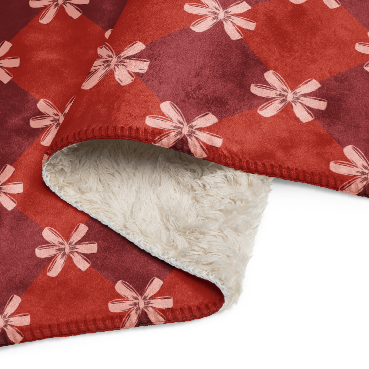 Festive Bows Christmas Sherpa Blanket