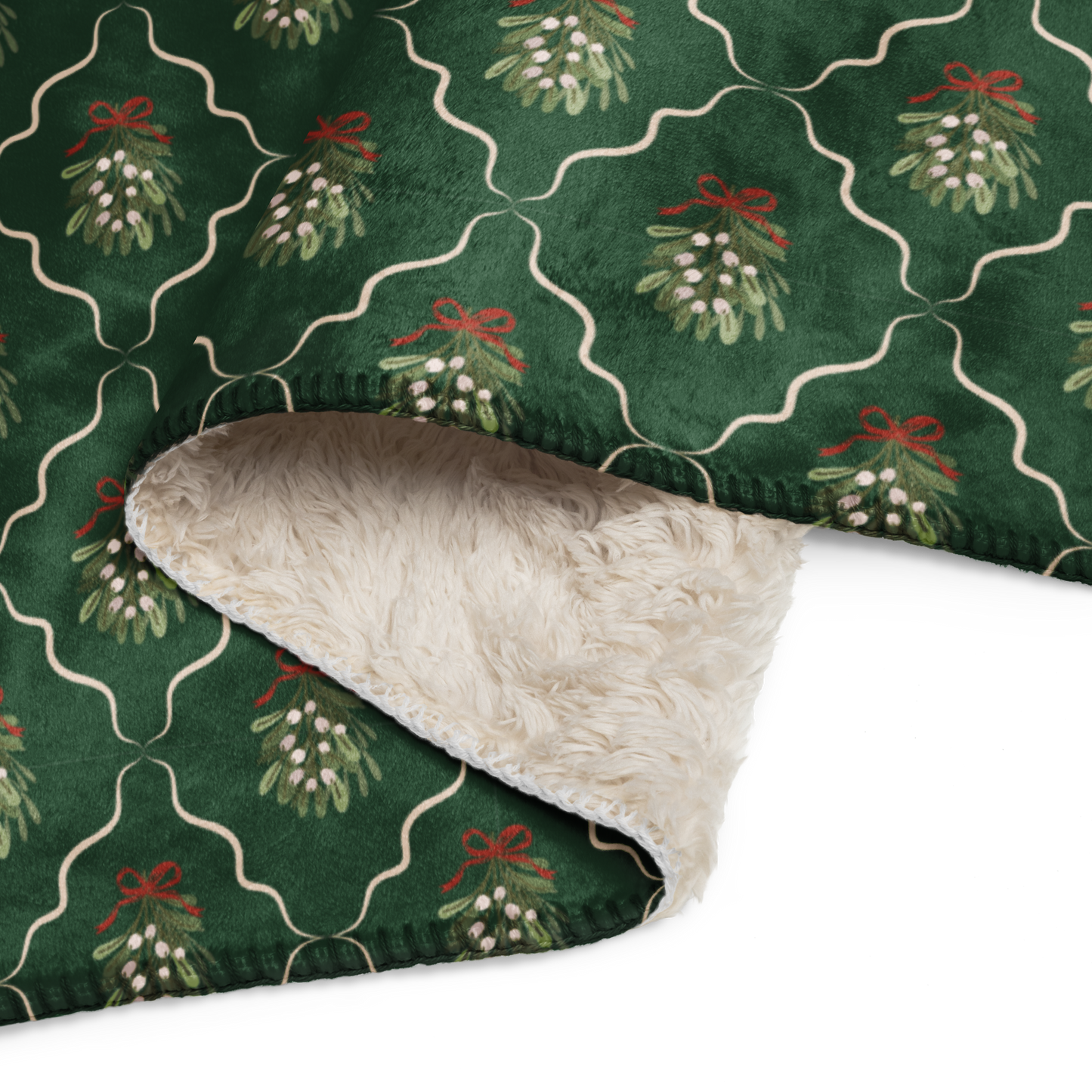 Under the Mistletoe Christmas Sherpa Blanket