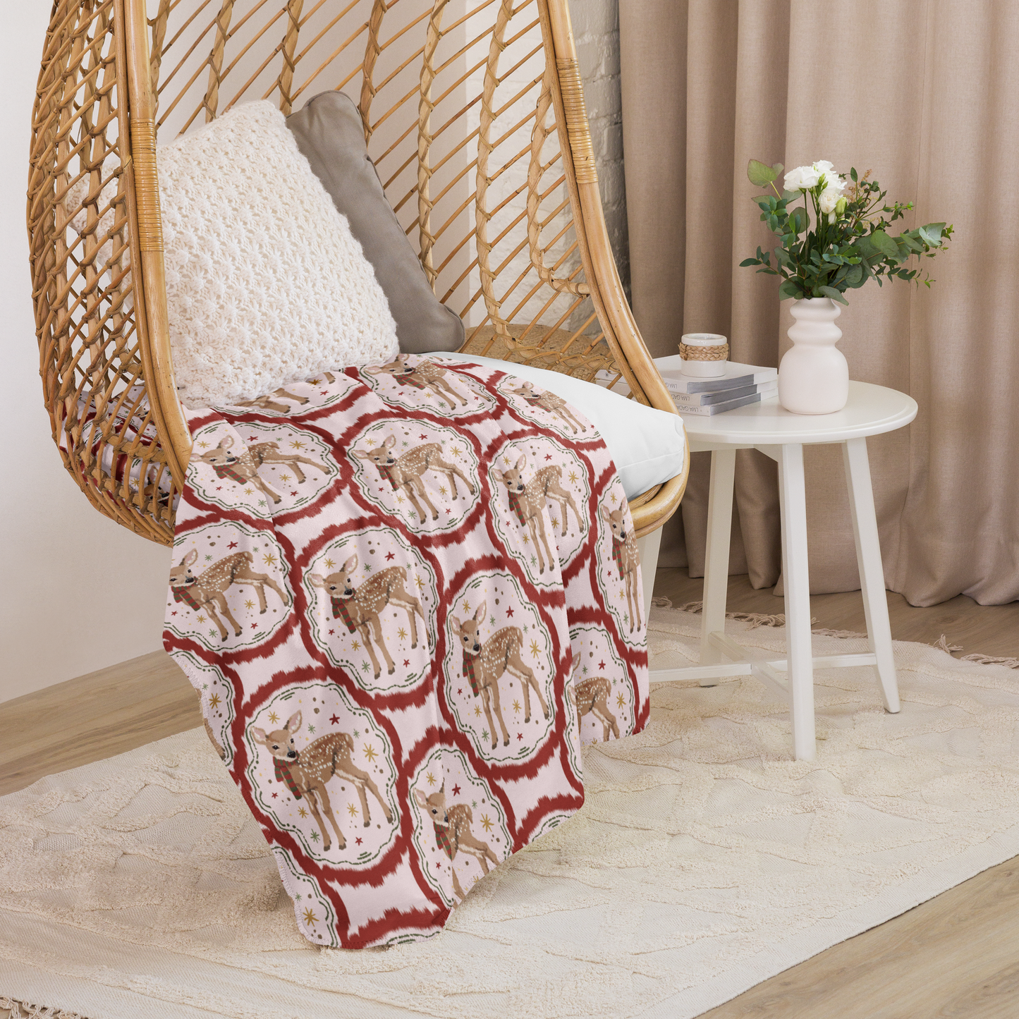 Oh Deer It's Christmas Sherpa Blanket