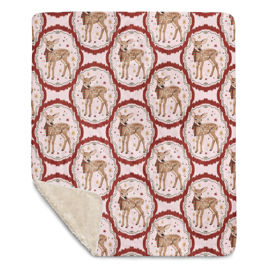 Oh Deer It's Christmas Sherpa Blanket