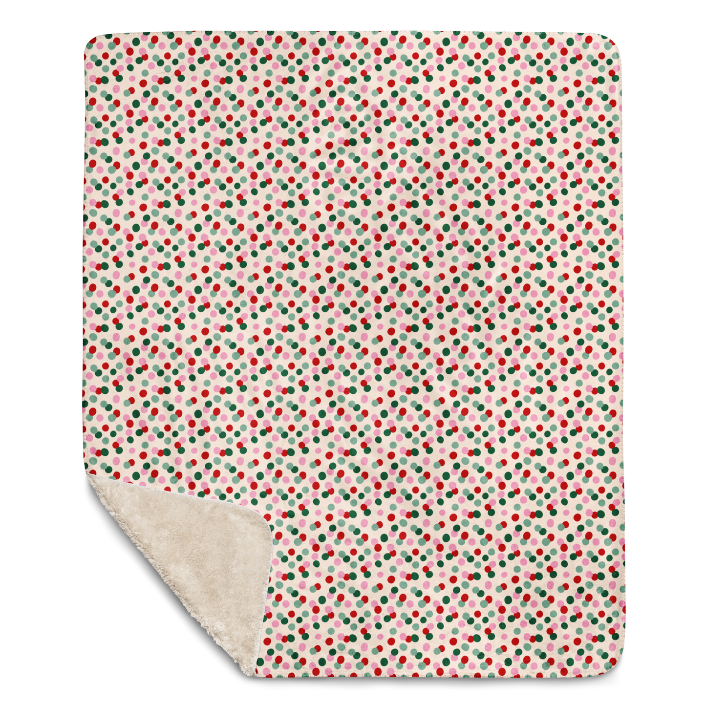 Holiday Polka Christmas Sherpa Blanket