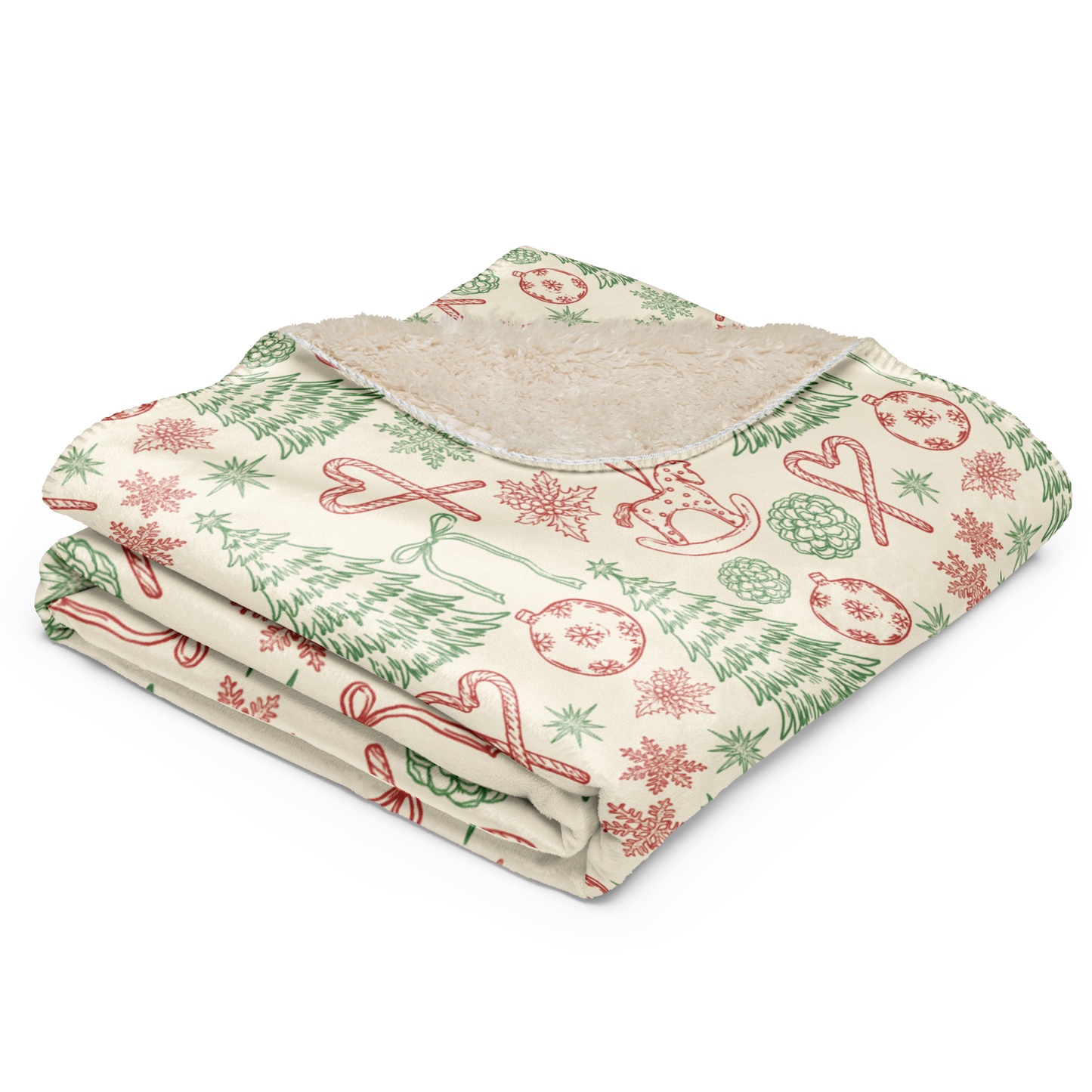 Holly Jolly Mix Christmas Sherpa Blanket