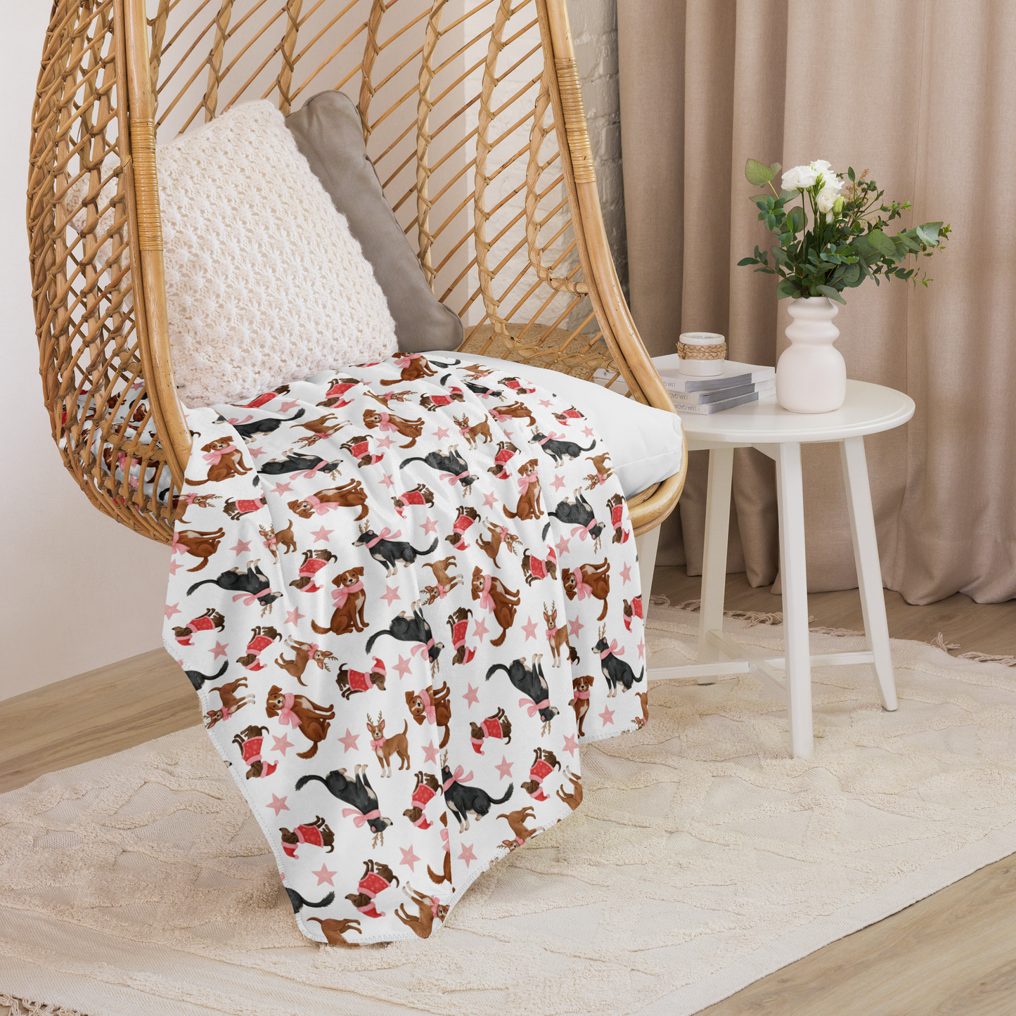 Dogs Love Christmas Too Sherpa Blanket