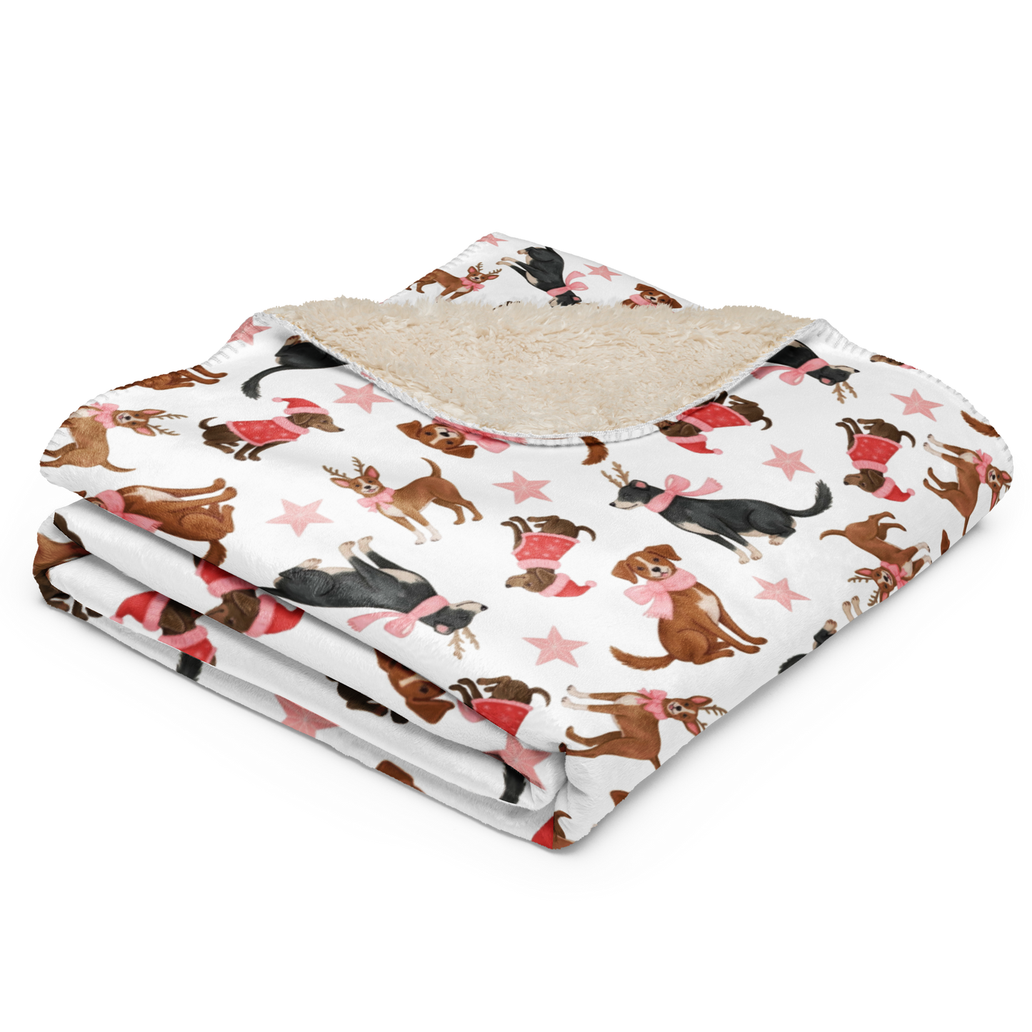 Dogs Love Christmas Too Sherpa Blanket