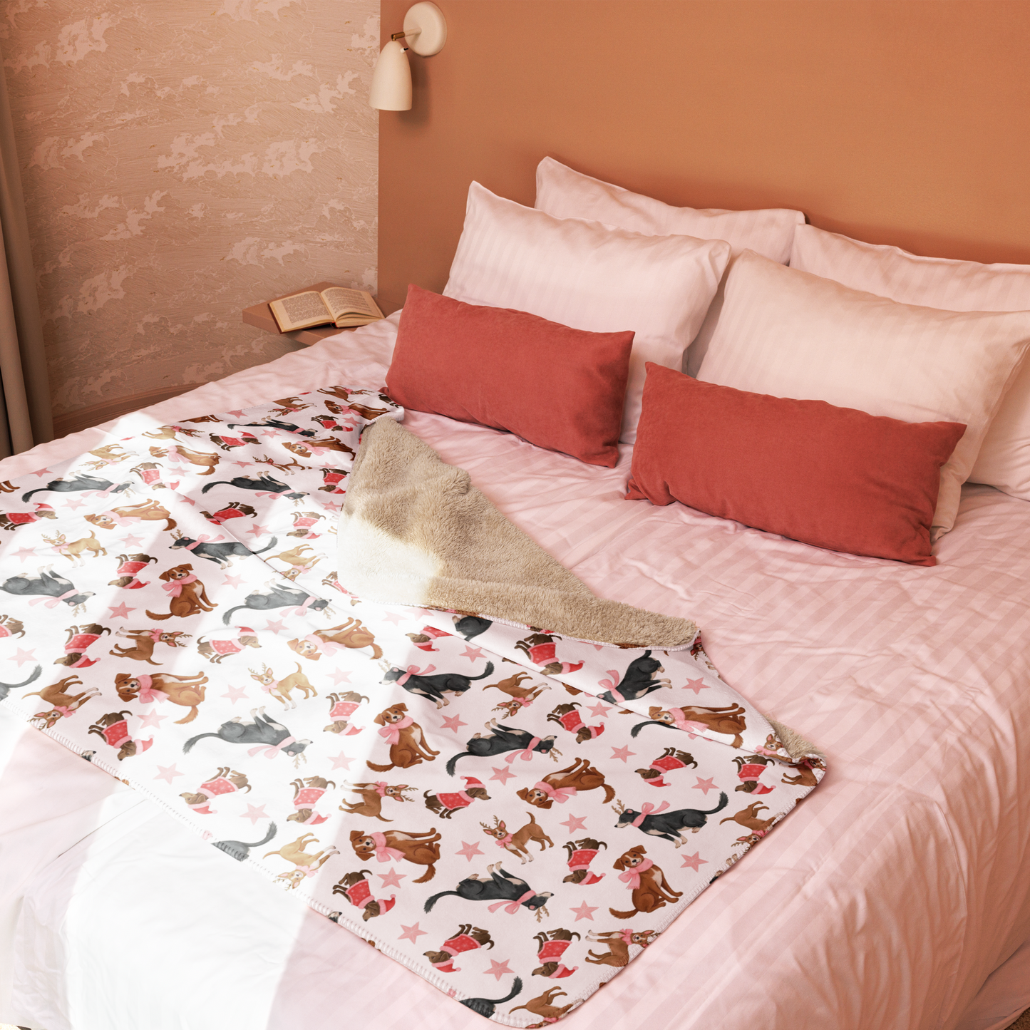 Dogs Love Christmas Too Sherpa Blanket