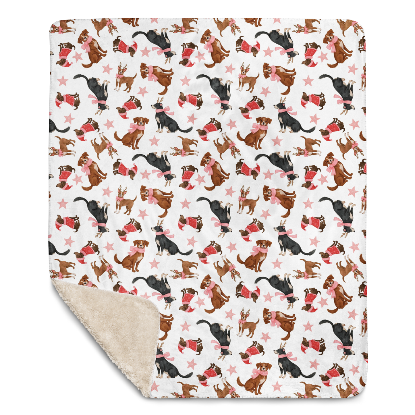 Dogs Love Christmas Too Sherpa Blanket