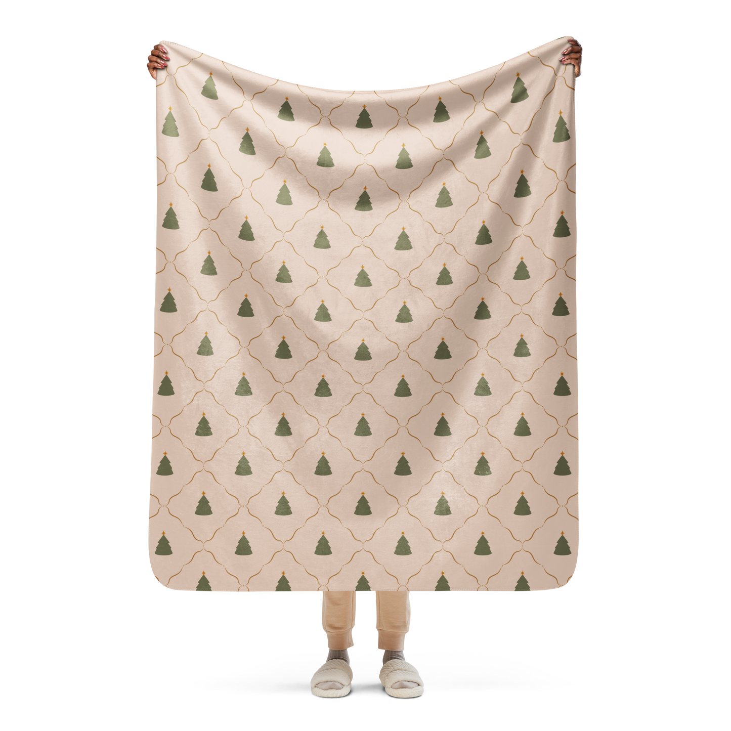 Twinkle Trees Christmas Sherpa Blanket