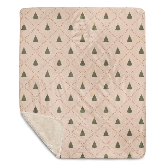 Twinkle Trees Christmas Sherpa Blanket