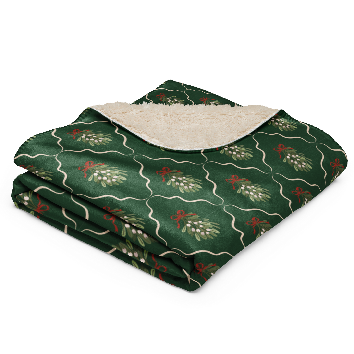 Under the Mistletoe Christmas Sherpa Blanket