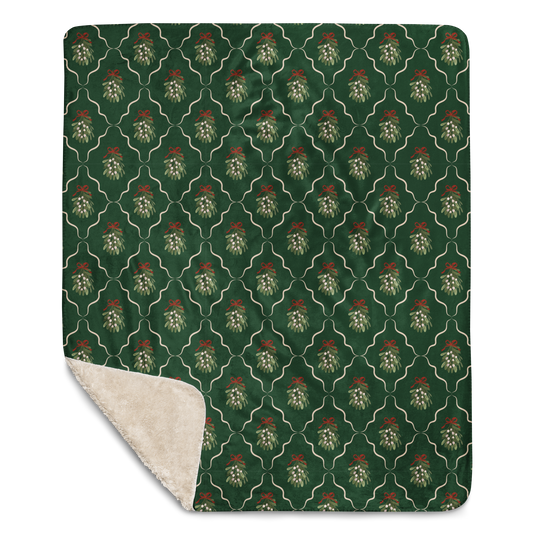 Under the Mistletoe Christmas Sherpa Blanket