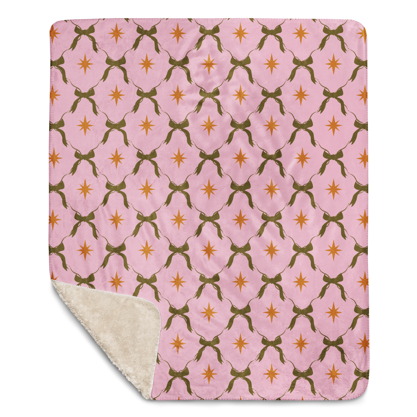 Twinkle in Pink Christmas Sherpa Blanket