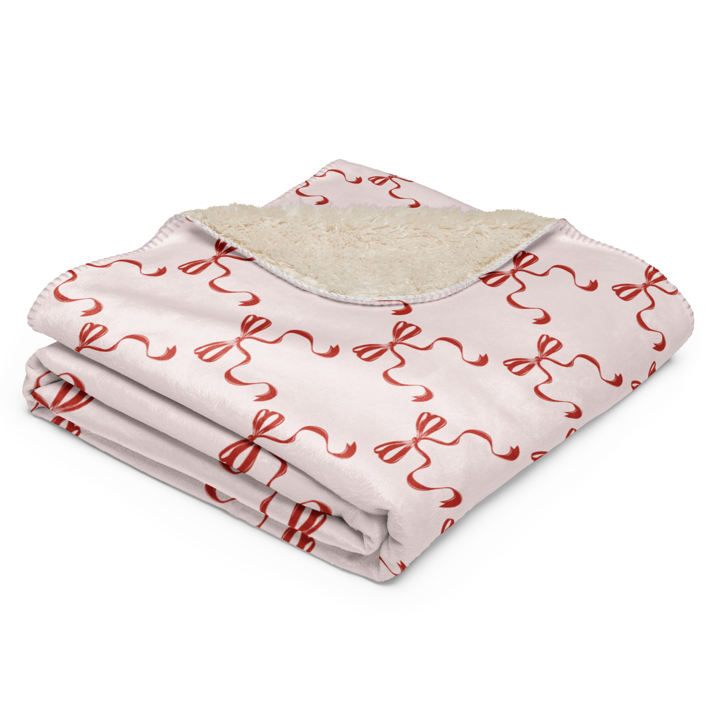 The Perfect Bow Christmas Sherpa Blanket