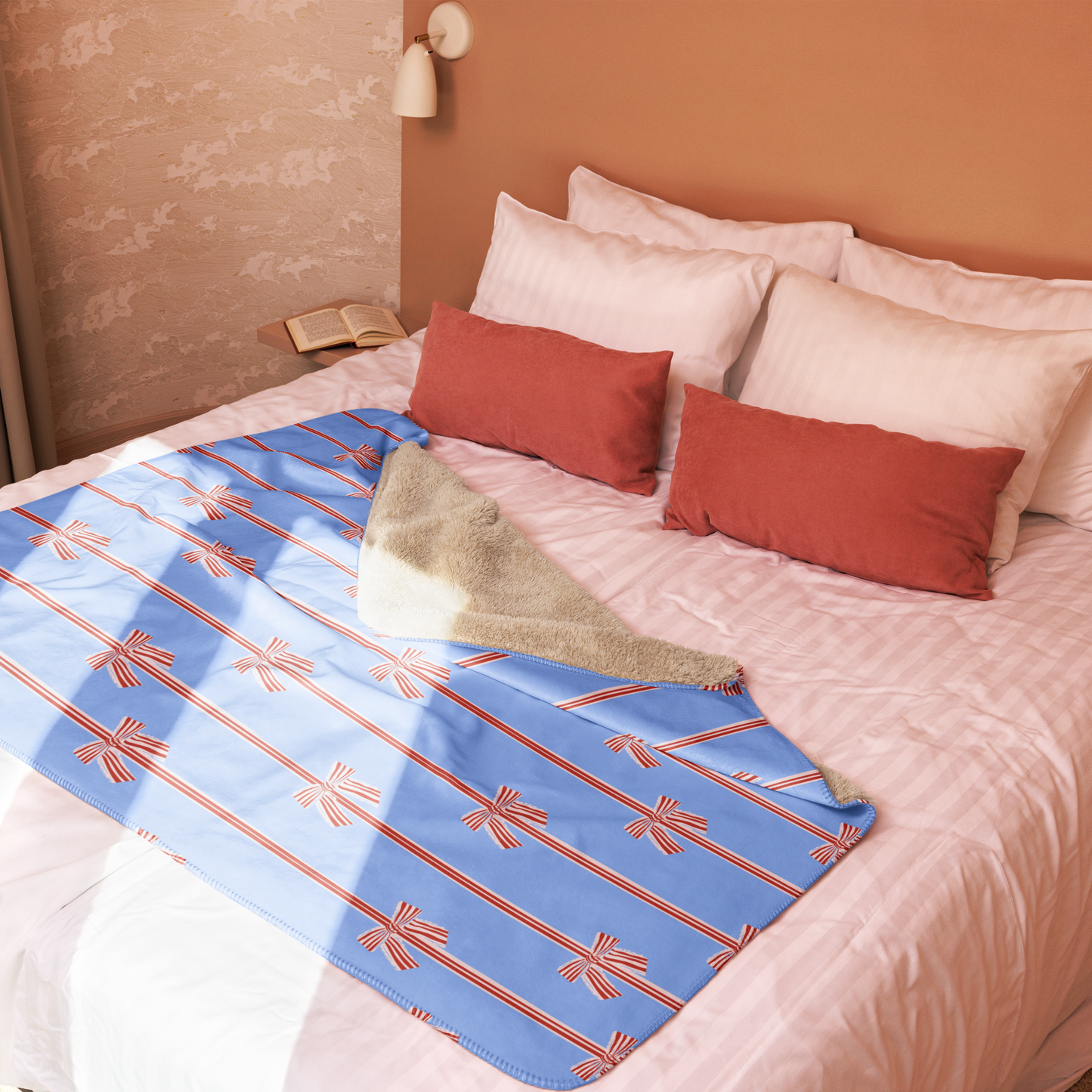 Jolly Bows Christmas Sherpa Blanket