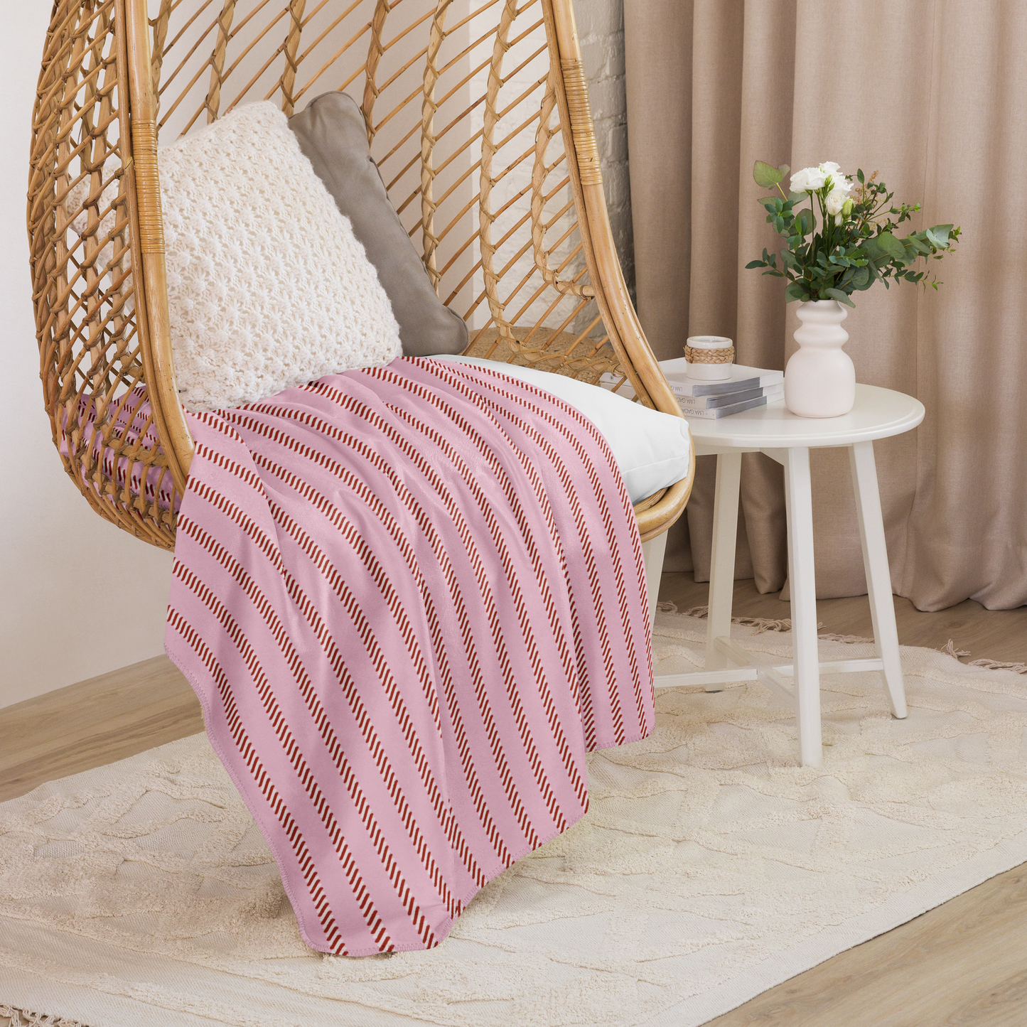 Candy Cane Christmas Sherpa Blanket