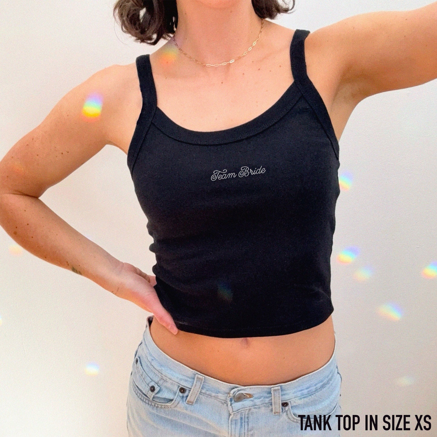 Team Bride Bachelorette Rib Embroidered Tank Top