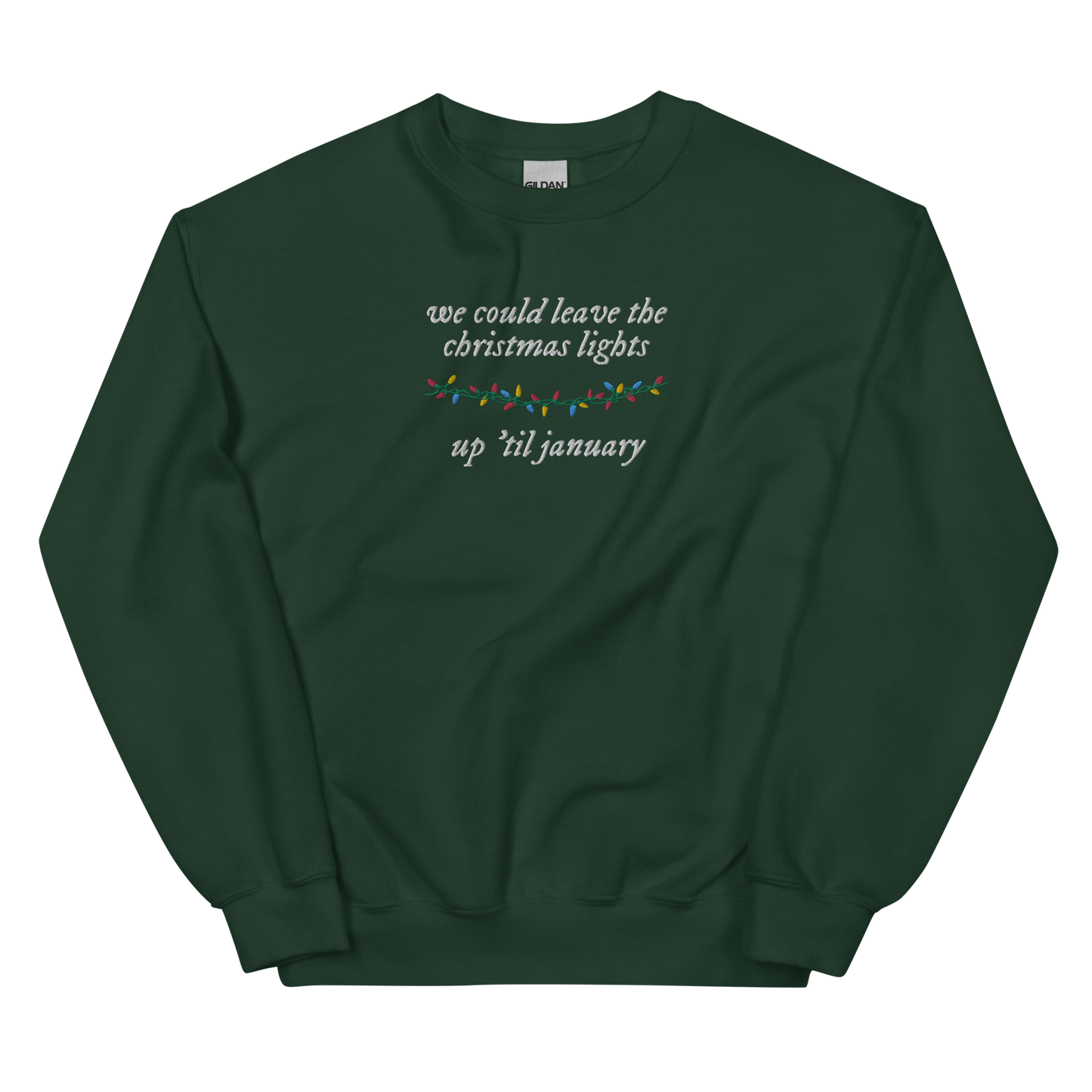 Christmas Lights Lover Embroidered Sweatshirt