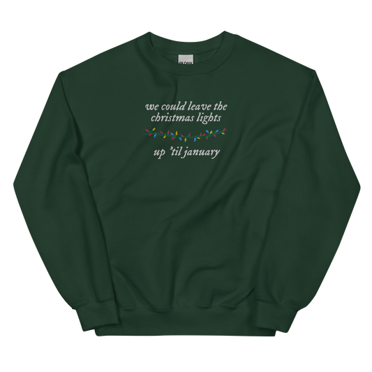 Christmas Lights Lover Embroidered Sweatshirt