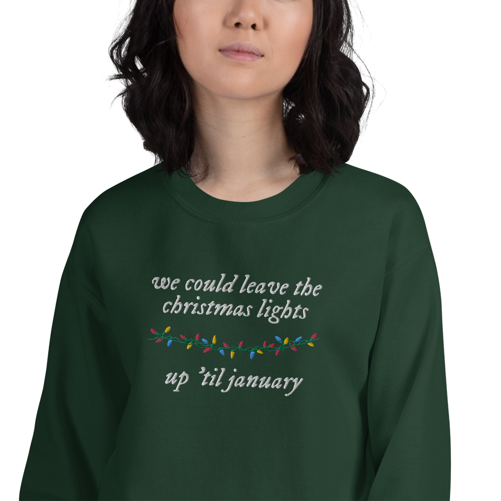 Christmas Lights Lover Embroidered Sweatshirt
