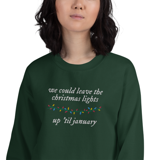 Christmas Lights Lover Embroidered Sweatshirt