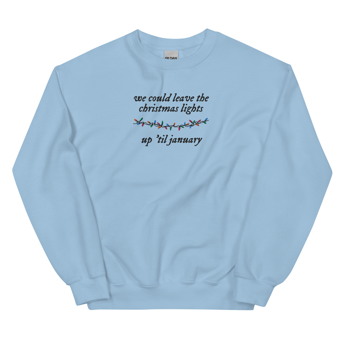 Christmas Lights Lover Embroidered Sweatshirt