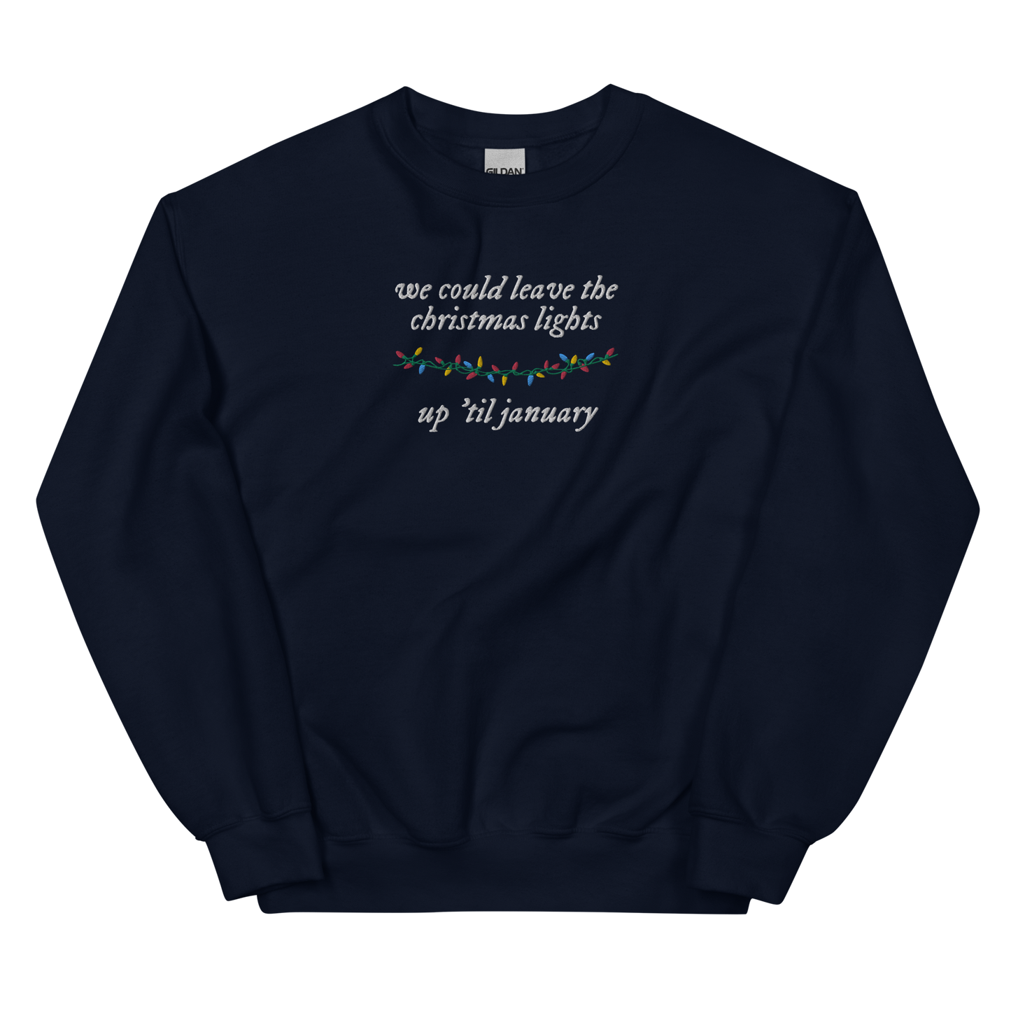 Christmas Lights Lover Embroidered Sweatshirt