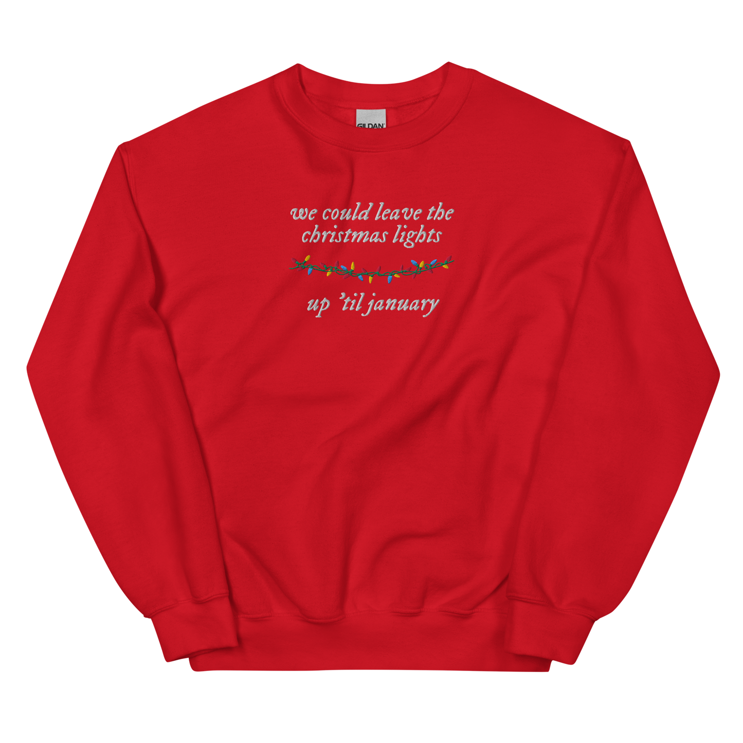 Christmas Lights Lover Embroidered Sweatshirt