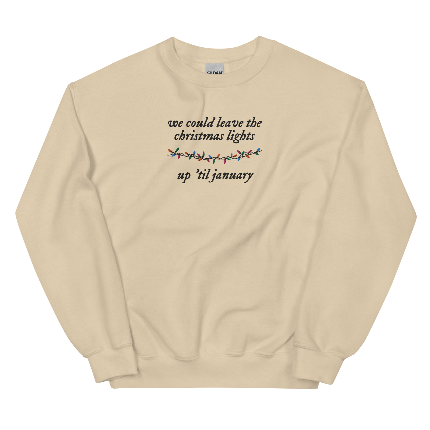 Christmas Lights Lover Embroidered Sweatshirt