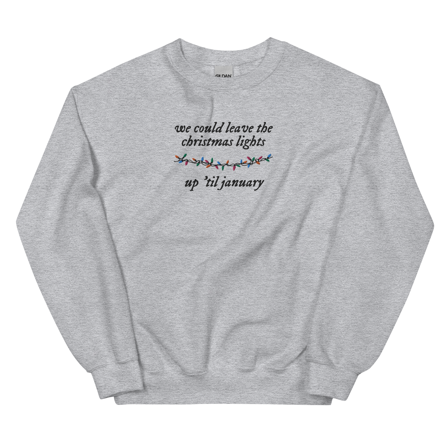 Christmas Lights Lover Embroidered Sweatshirt