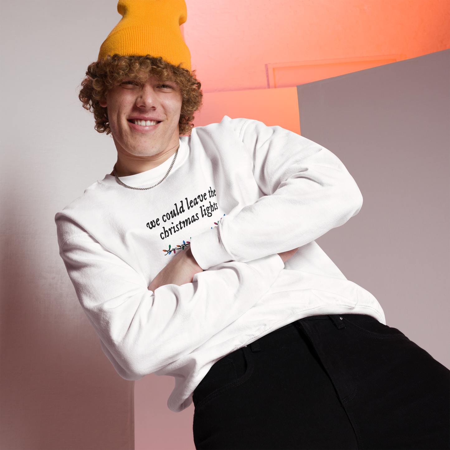 Christmas Lights Lover Embroidered Sweatshirt