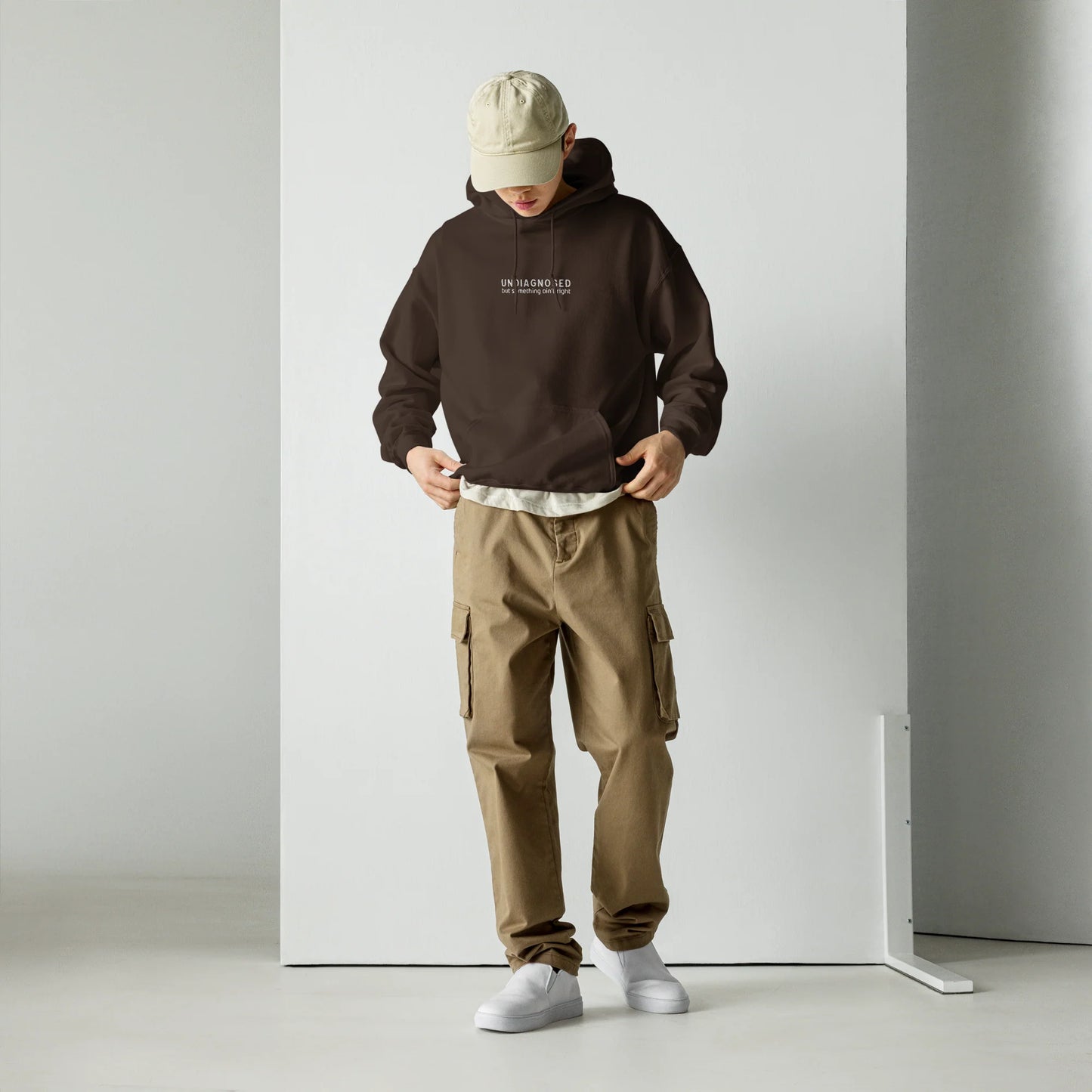 Undiagnosed But Something Ain't Right Embroidered Hoodie