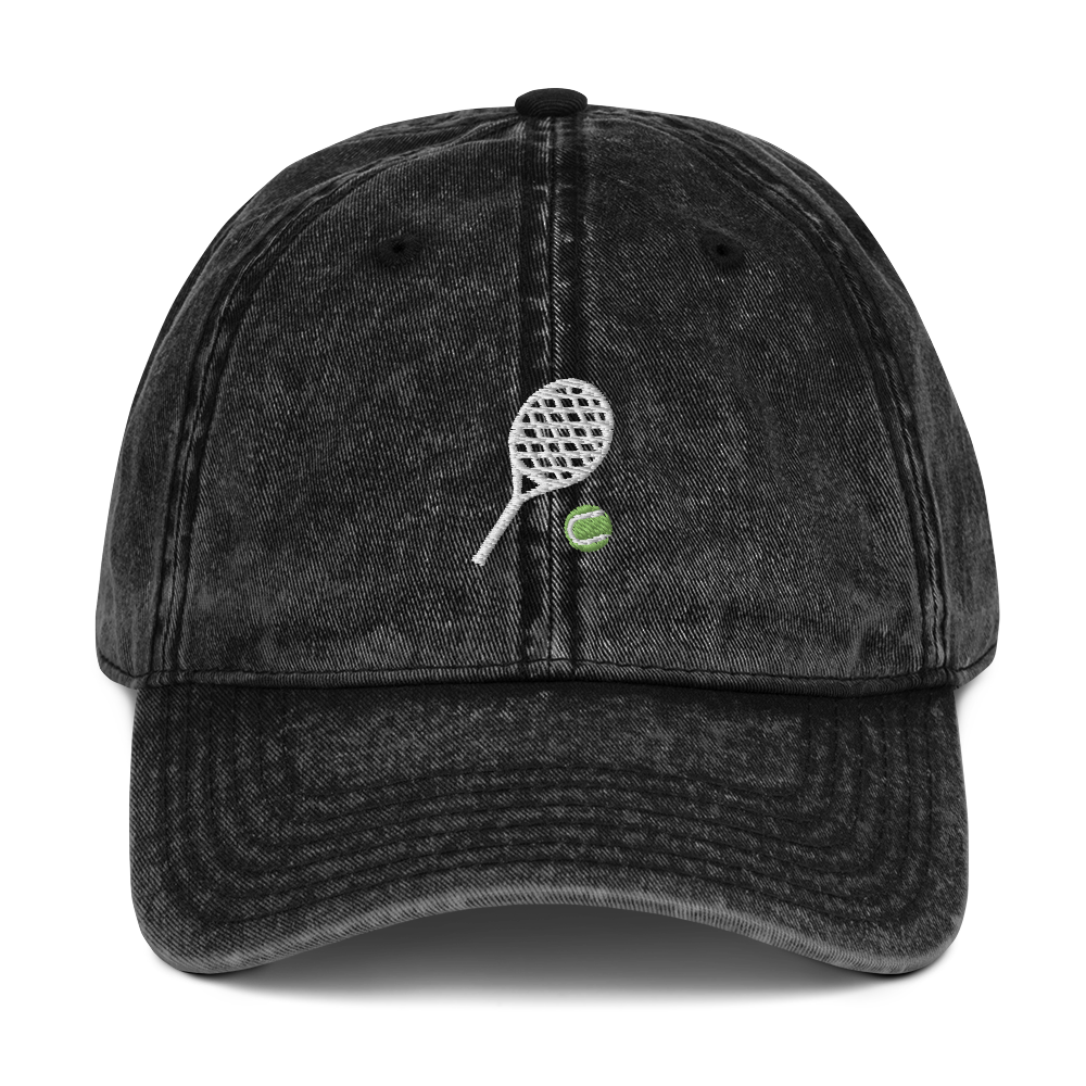 Tennis Racquet Embroidered Vintage Cap