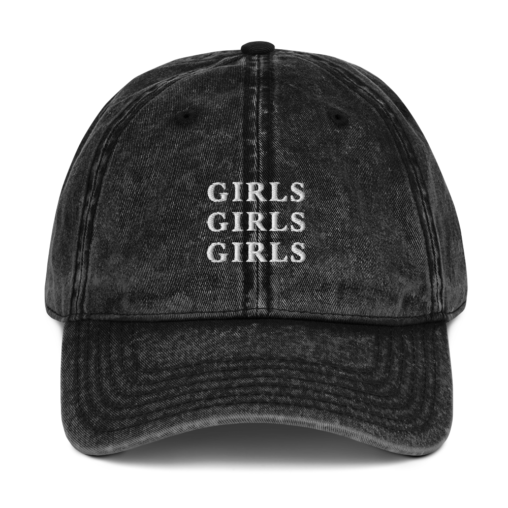 Girls Girls Girls Embroidered Vintage Cap
