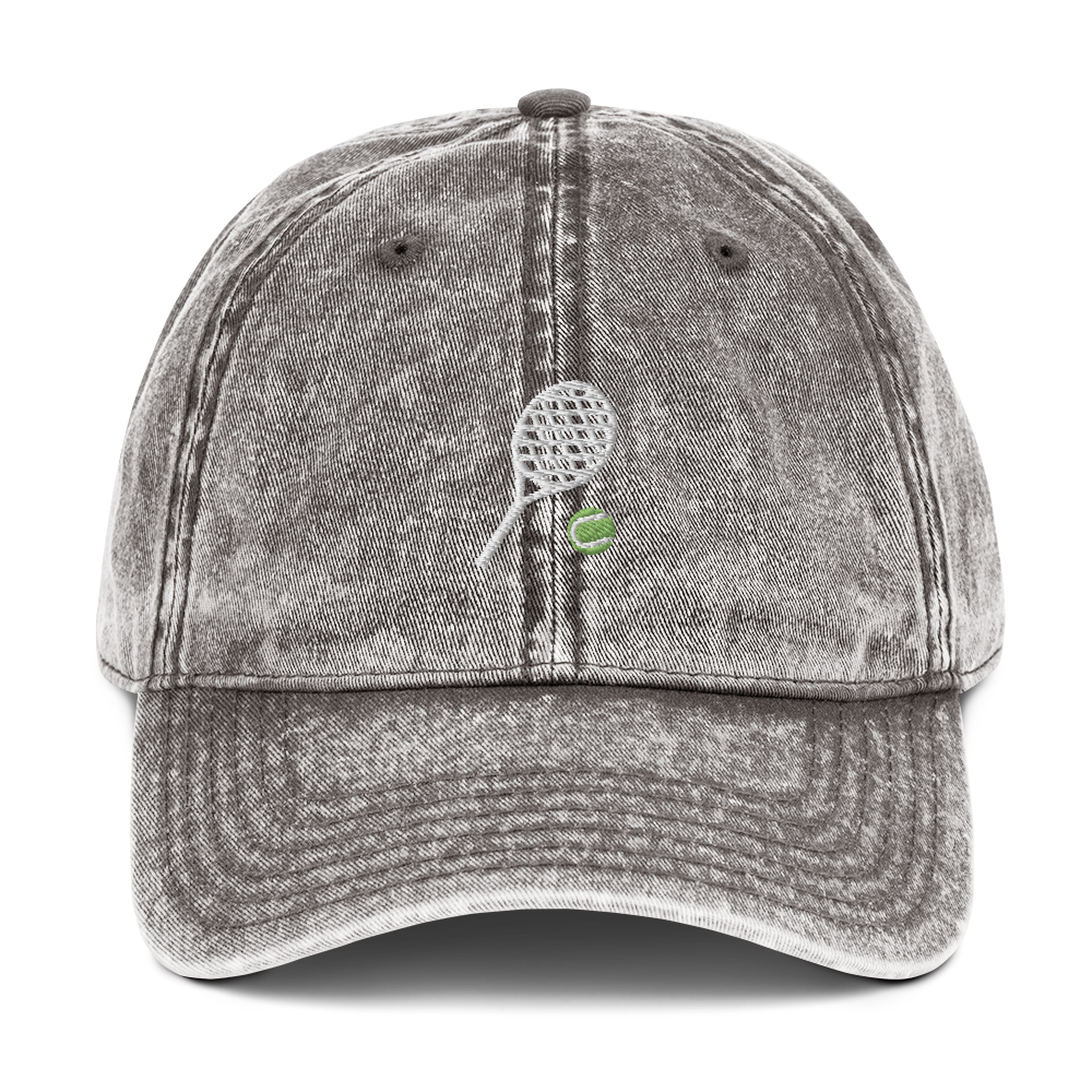 Tennis Racquet Embroidered Vintage Cap