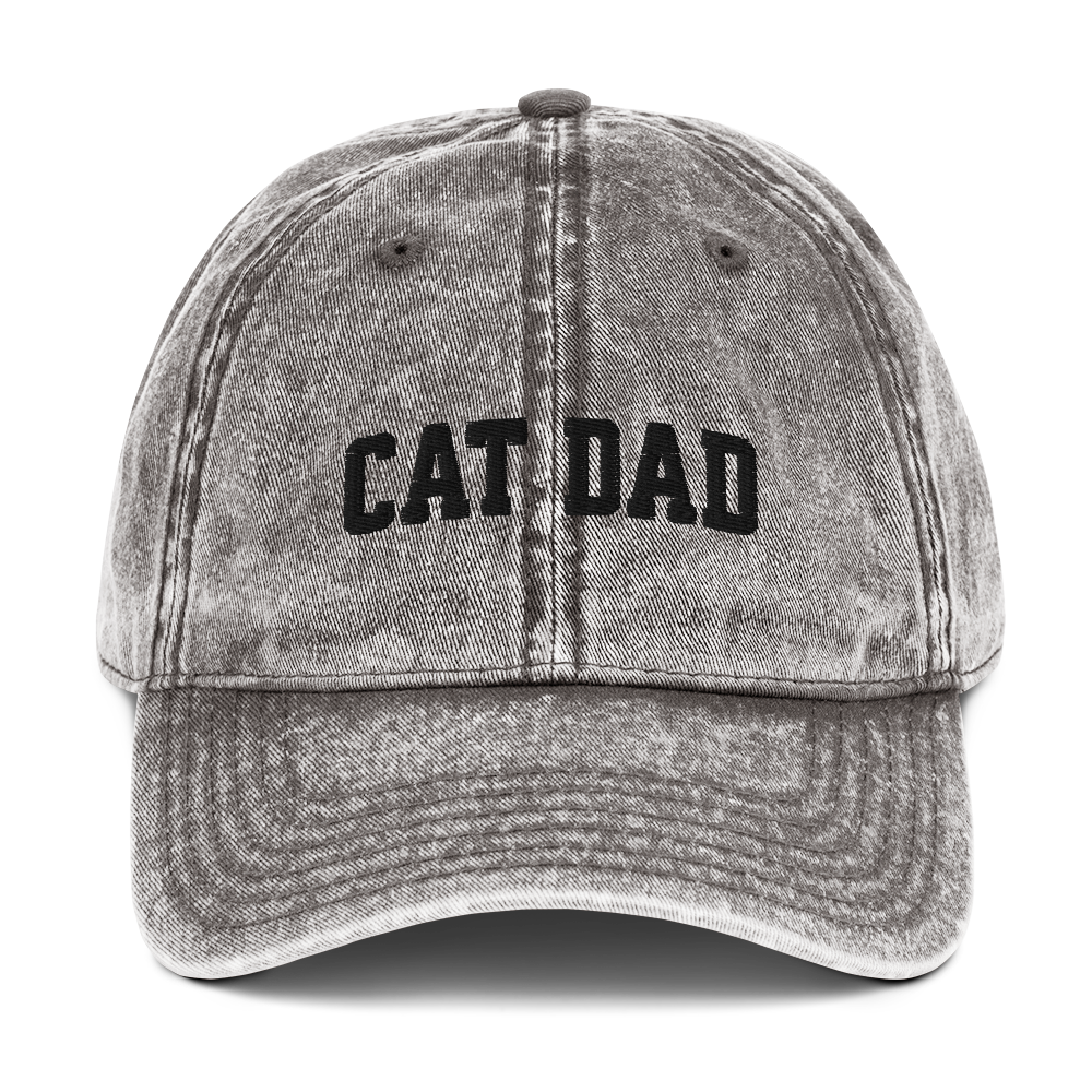 Cat Dad Embroidered Vintage Cap