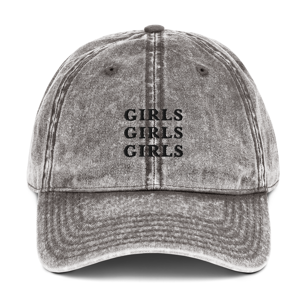 Girls Girls Girls Embroidered Vintage Cap