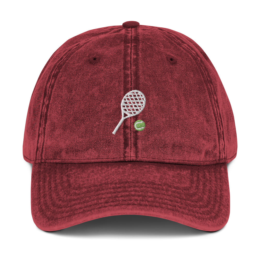 Tennis Racquet Embroidered Vintage Cap