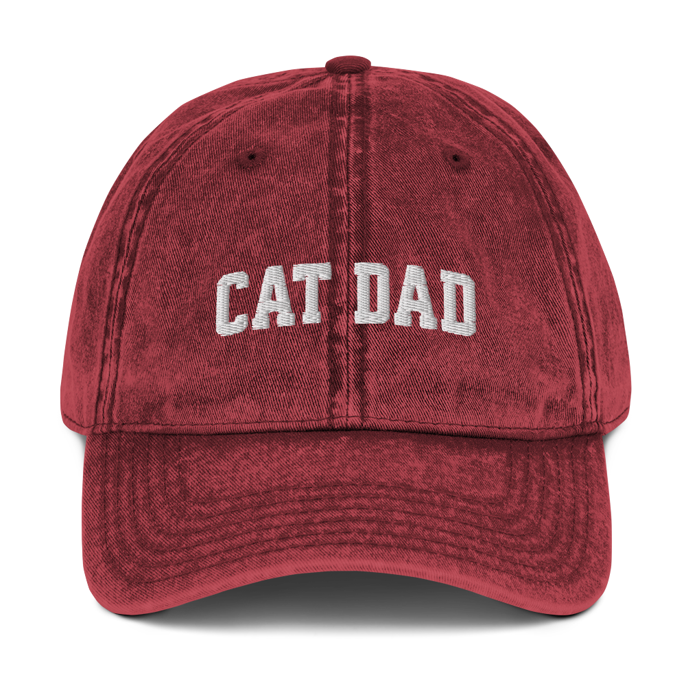 Cat Dad Embroidered Vintage Cap