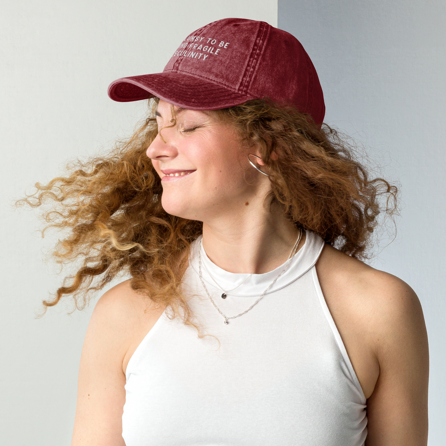 Too Clumsy to be Around Fragile Masculinity Embroidered Vintage Cap