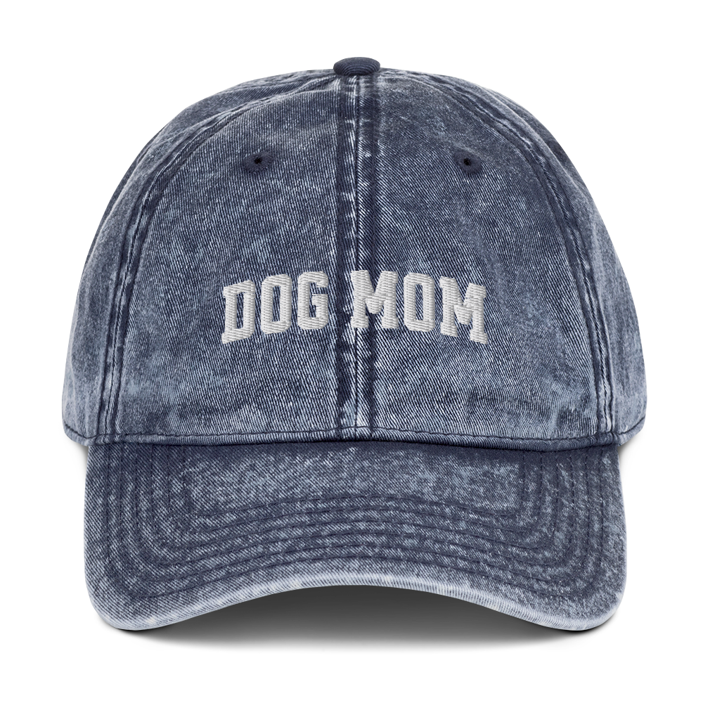 Dog Mom Embroidered Vintage Cap