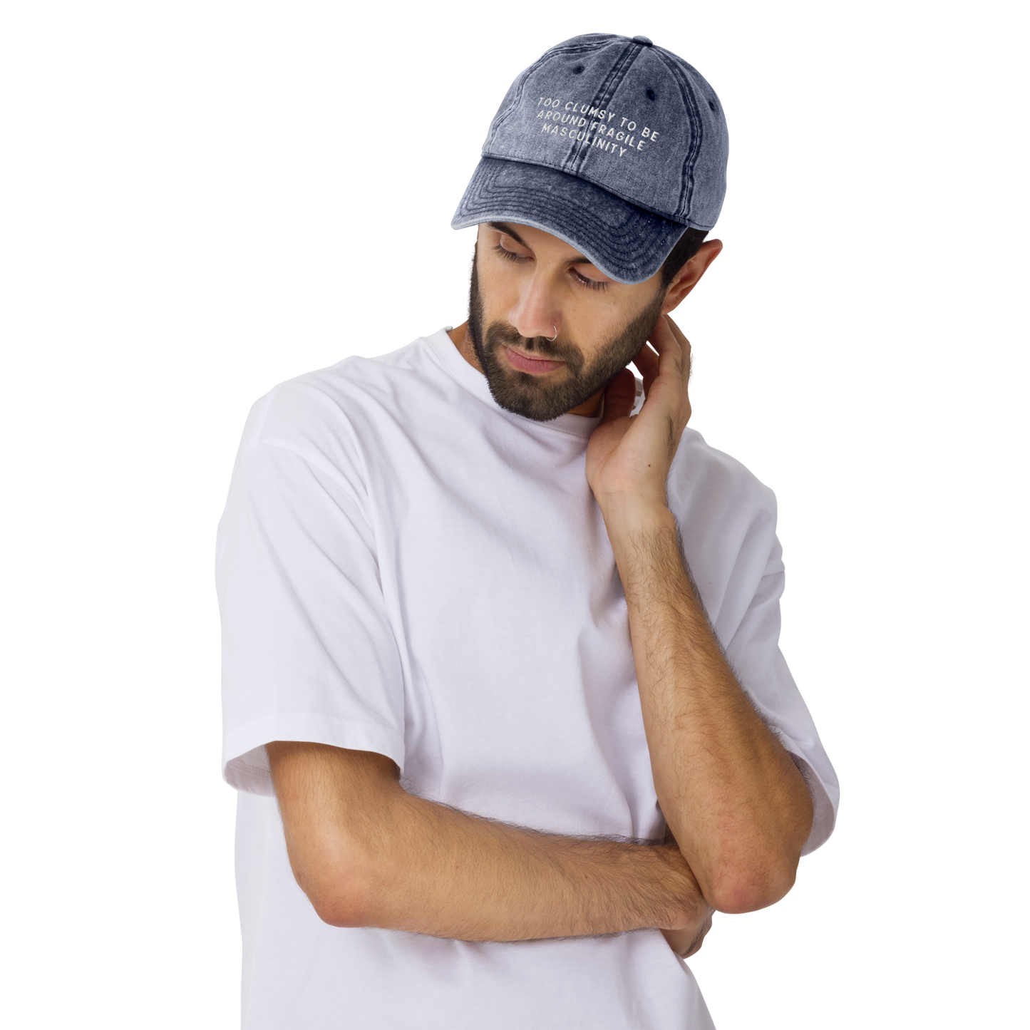 Too Clumsy to be Around Fragile Masculinity Embroidered Vintage Cap