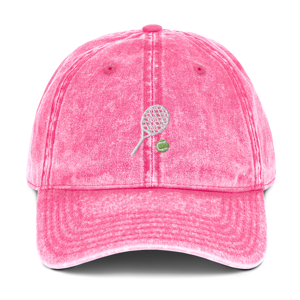 Tennis Racquet Embroidered Vintage Cap